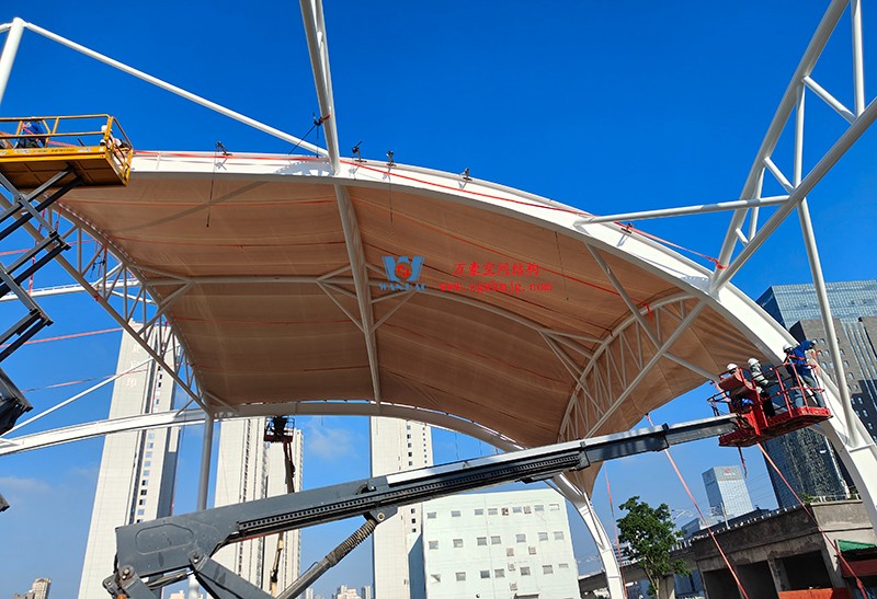 溫州惠民路西側綠地球場鋼膜結構工程完工 溫州惠民路西側綠地球場鋼膜結構工程完工