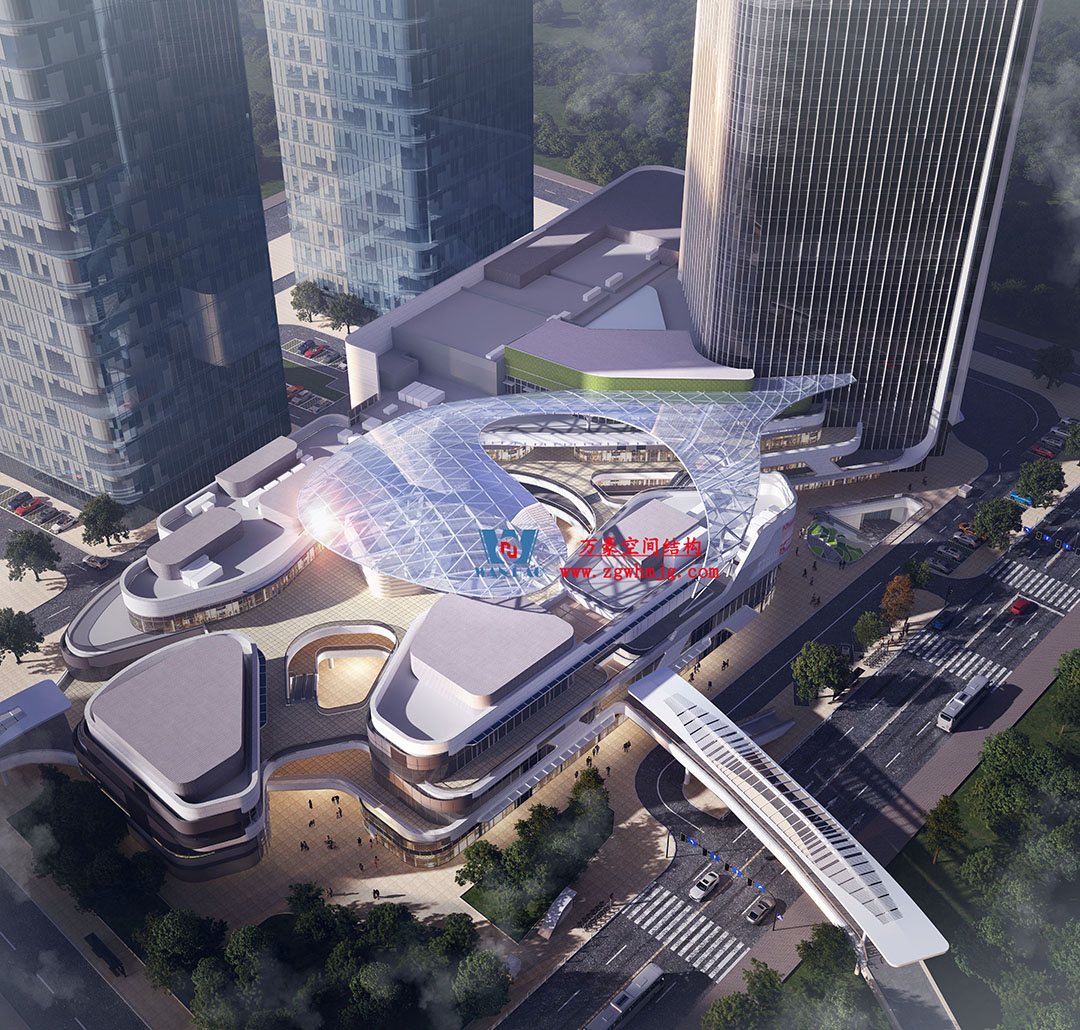 組合型創意消費空間|紹興華發金融活力城ETFE膜結構商業天幕