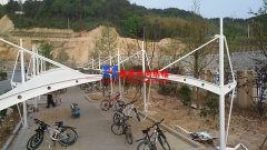 自行車棚用膜結(jié)構(gòu)材料合適嗎？膜結(jié)構(gòu)自行車棚施工以前需要做哪些工作？